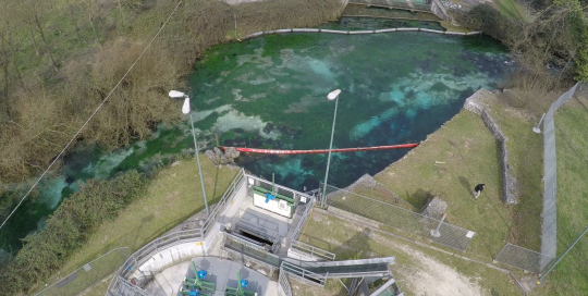 Opera presa fiume Gari - foto drone - 2015